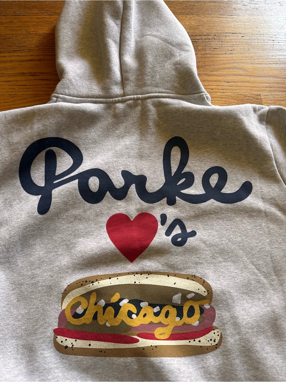 Parke hoodie with Chicago in logo L/XL Worn 1 time